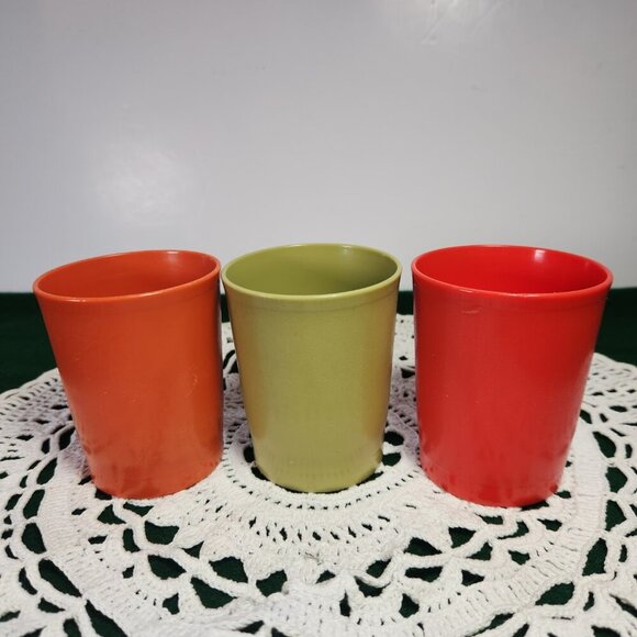 Tupperware Tumblers 8 oz Cups 1251 Lot of 3 Fall Colours Vintage 70s Canada - Picture 6 of 7